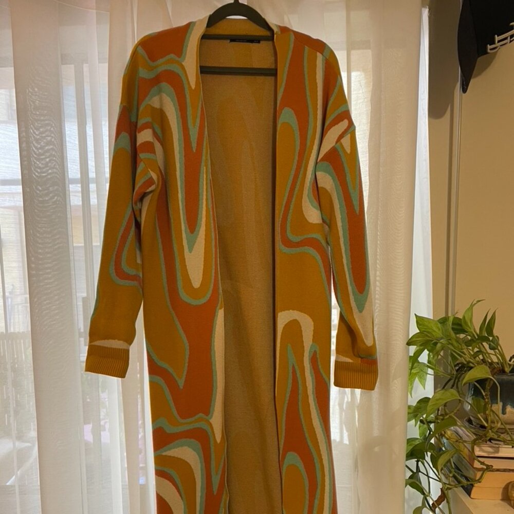 Nasty Gal - Multicolor Marble Long Cardigan